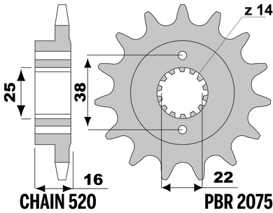 PIGNONI DUCATI 748 Z15 18NC C.520 — 15T · Acciaio 18NC · Acciaio naturale