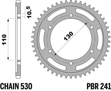 CORONA KAWASAKI GPZ/GPX Z39 C45 C.530 — 39T · Acciaio C45 · Acciaio naturale