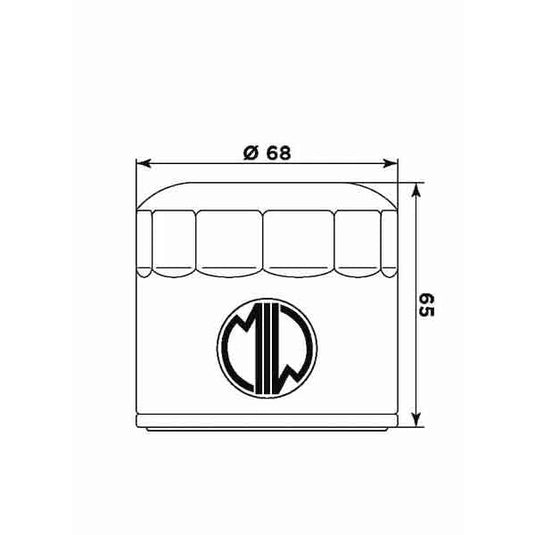 Filtro olio Meiwa T23001 per moto Triumph 600–2300 cc