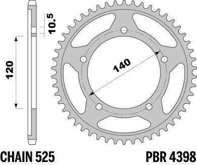 CORONA SUZUKI GSXR 600/750 Z41 C45 C.525 — 41T · Acciaio C45 · Acciaio naturale