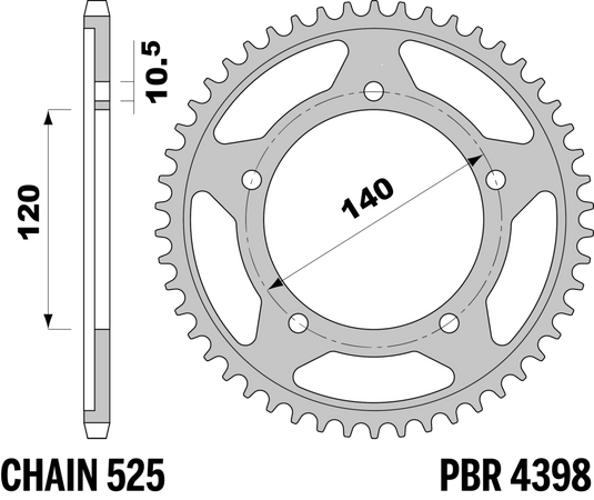 CORONA SUZUKI GSXR 600/750 Z41 C45 C.525 — 41T · Acciaio C45 · Acciaio naturale