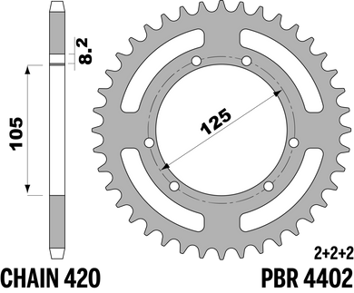 CORONA APRILIA/DERBI Z53 FE C.420 — 53T · Acciaio · Acciaio naturale