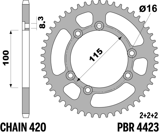CORONA Z53 ERGAL RR AM6 C.420 — 53T · Ergal · Acciaio naturale
