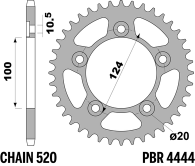 CORONA DUCATI 821 MONSTER Z46 C45 C.520 — 46T · Acciaio C45 · Acciaio naturale