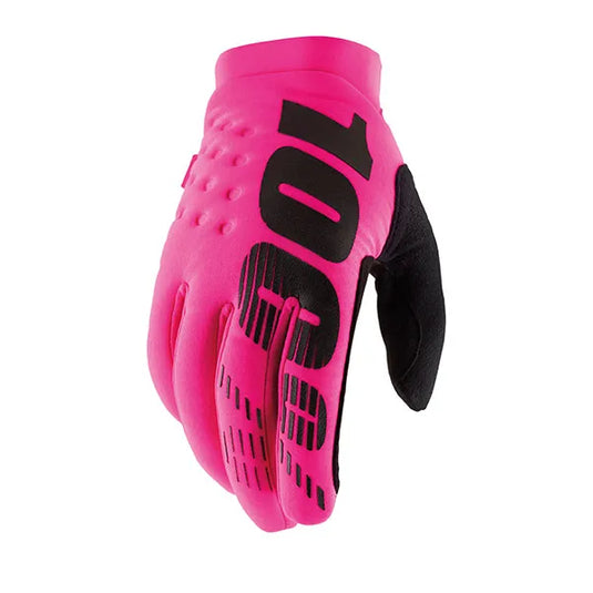 Guanti moto 100% Brisker Rosa Fluo