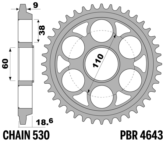 CORONA DUCATI .1200 MULTISTRADA Z40 C45T — 40T · Acciaio C45 Temperato · Acciaio naturale