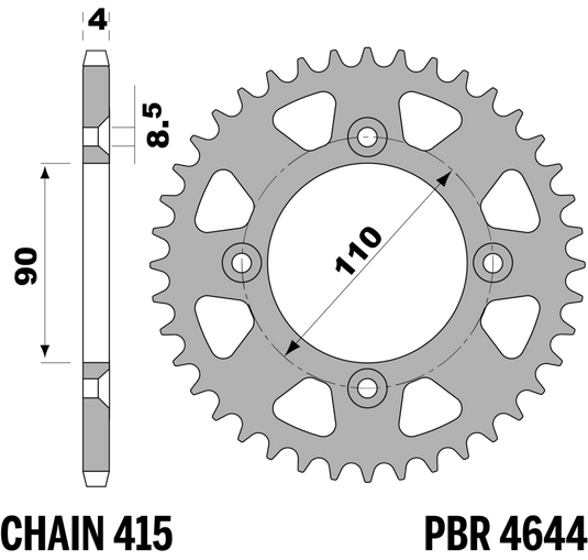 CORONA Z44 ERGAL KTM /FABA C.415 — 44T · Ergal · Acciaio naturale