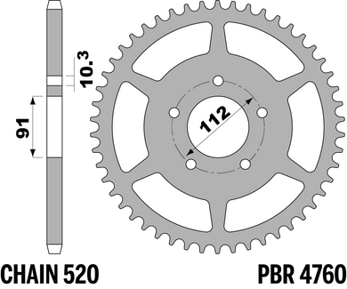 CORONA ZONTES Z46 C.520 — 46T · Acciaio C45 · Acciaio naturale