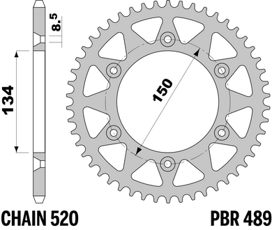 CORONA Z44 C45 C.520 — 44T · Acciaio C45 · Acciaio naturale