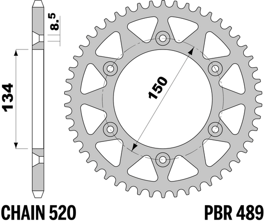 CORONA Z44 C45 C.520 — 44T · Acciaio C45 · Acciaio naturale