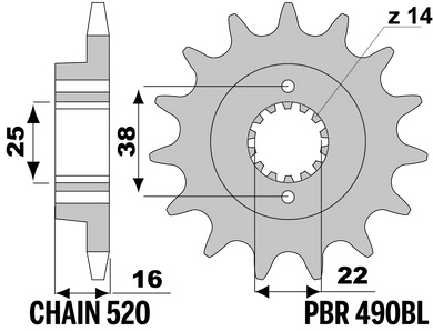 PIGNONI DUCATI Z15 18NC *BATTUTA LARGA* — 15T · Acciaio 18NC · Acciaio naturale