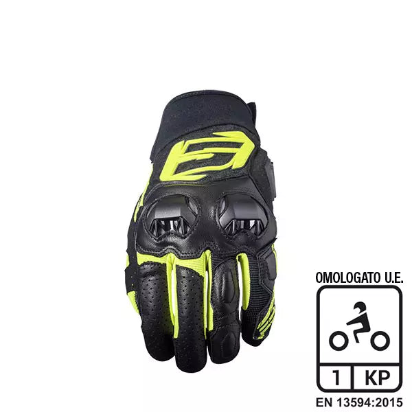 Carica immagine in Galleria Viewer, Guanti moto Five SF3 Nero/Giallo Fluo

