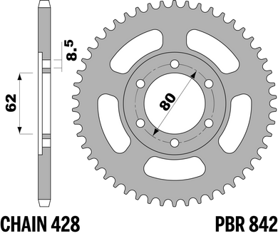 CORONA Z50 C45 YAMAHA C.428 — 50T · Acciaio C45 · Acciaio naturale