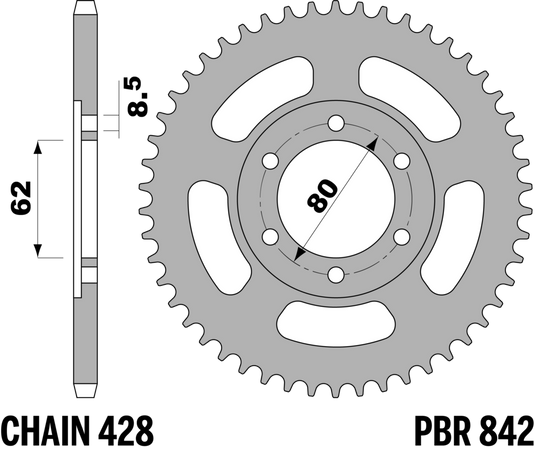 CORONA Z50 C45 YAMAHA C.428 — 50T · Acciaio C45 · Acciaio naturale