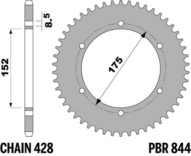 CORONA YAMAHA Z57 C45 C.428 — 57T · Acciaio C45 · Acciaio naturale