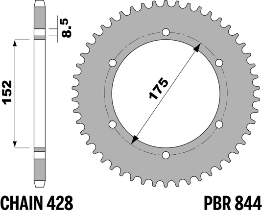 CORONA YAMAHA Z57 C45 C.428 — 57T · Acciaio C45 · Acciaio naturale