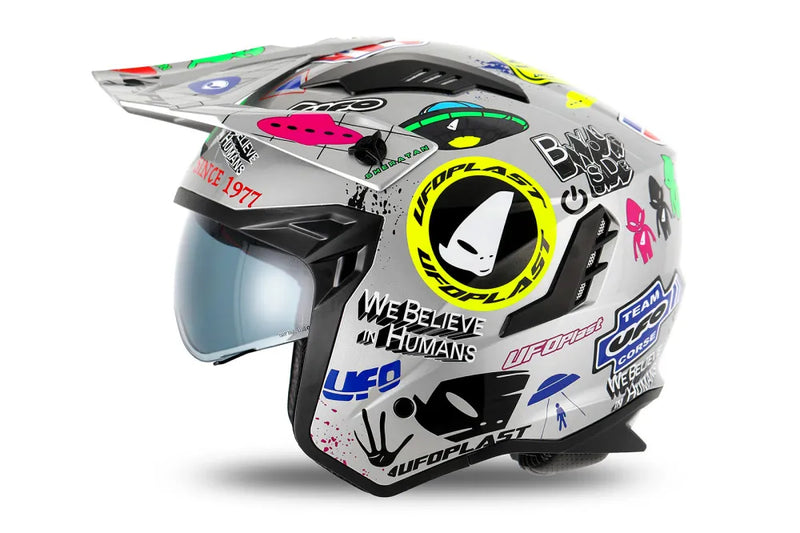 Carica immagine in Galleria Viewer, Casco Moto Jet Ufo Sheratan Grigio Special – Omologato ECE 22.06
