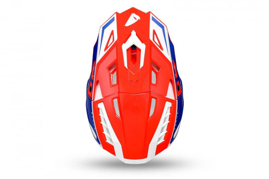 Casco UFO ECHUS MOTOCROSS HELMET RED/ BLUE/WHITE MATT HE13100BC