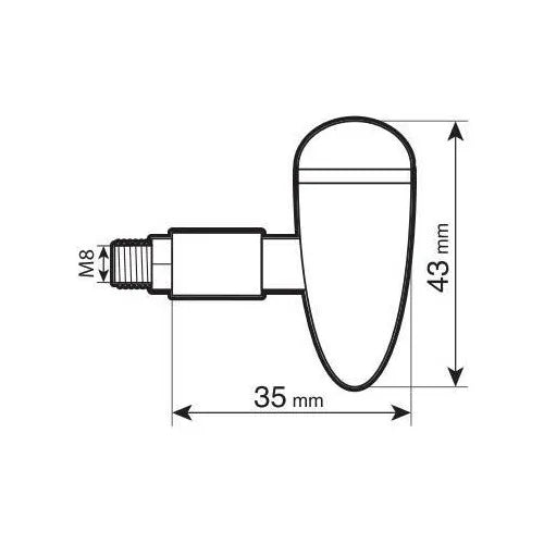 Frecce Moto LED Drop Nere con Corpo in metallo e snodo Antirottura
