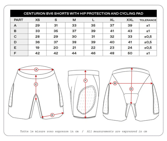 Shorts protettivi Centurion BV6